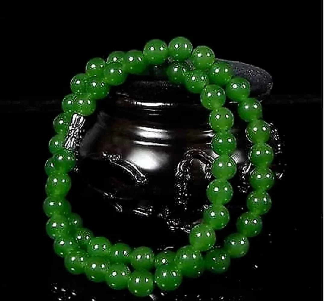 Beading - Collar de cuentas verdes naturales genuinas,