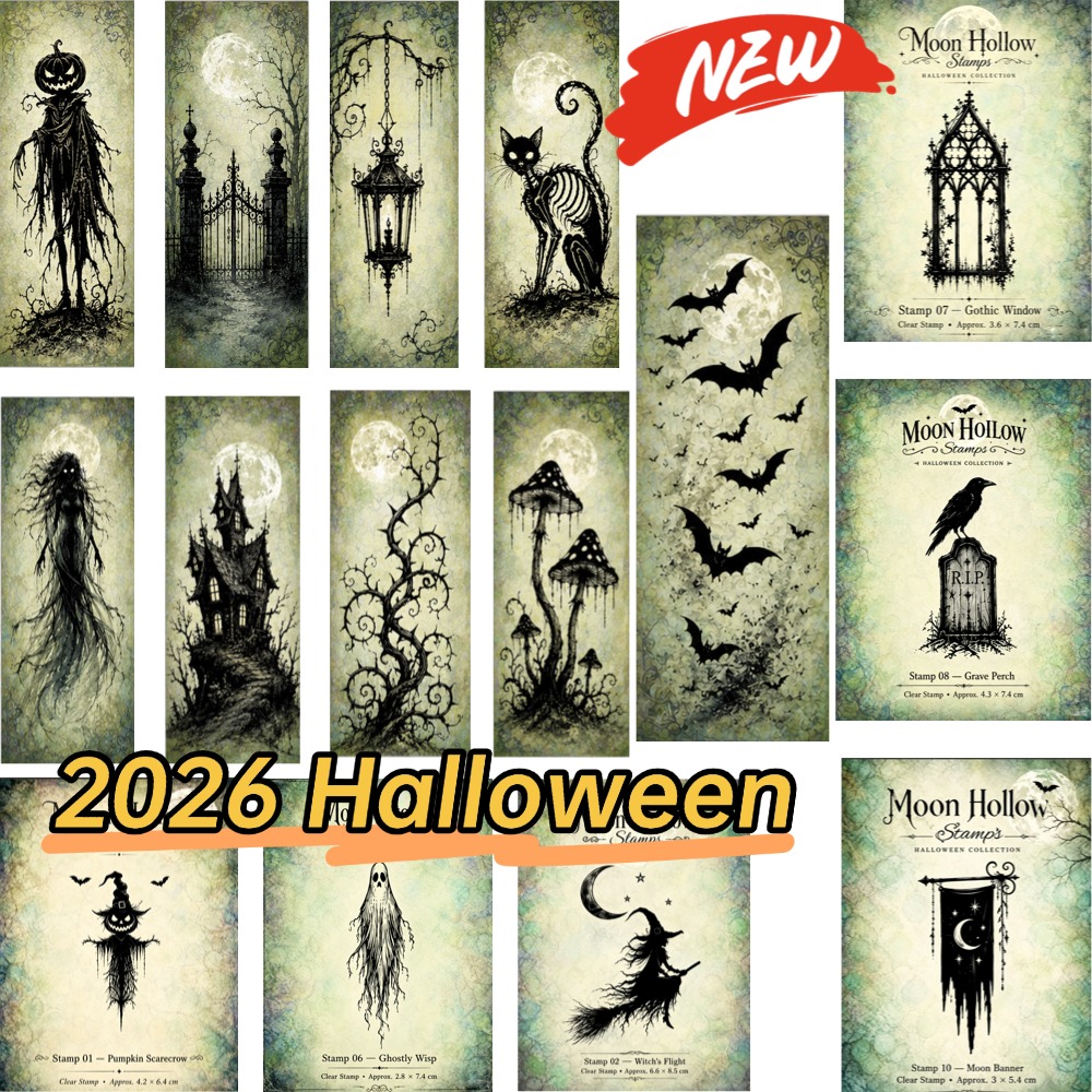Clear Silicone Stamps For Card Making - Colección de cápsulas, sellos de bordes