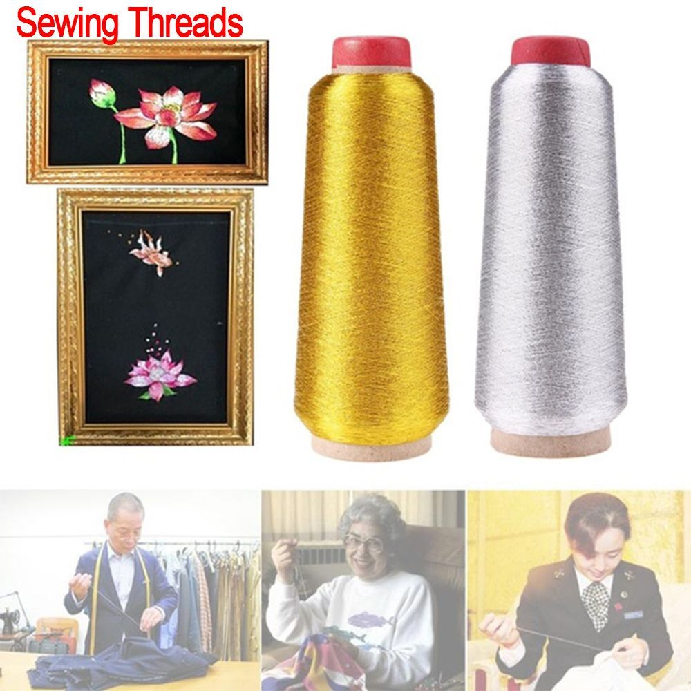Cotton Embroidery Thread Skeins - Hilos de bordado dorados/plateados, hilo de