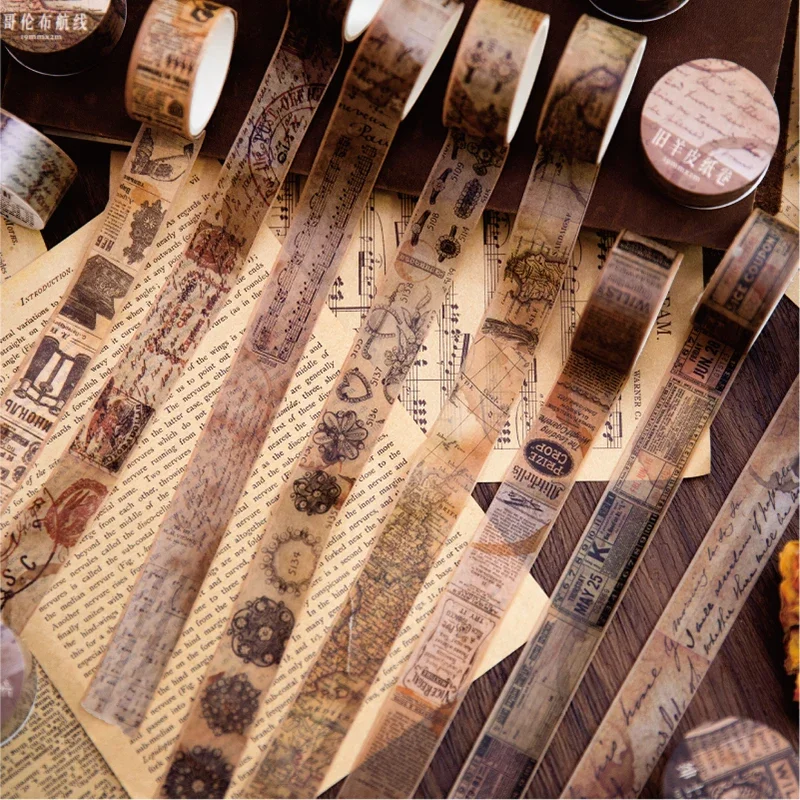 Vintage Junk Journal Scrapbooking Paper - Cintas de papel Washi Vintage, cintas