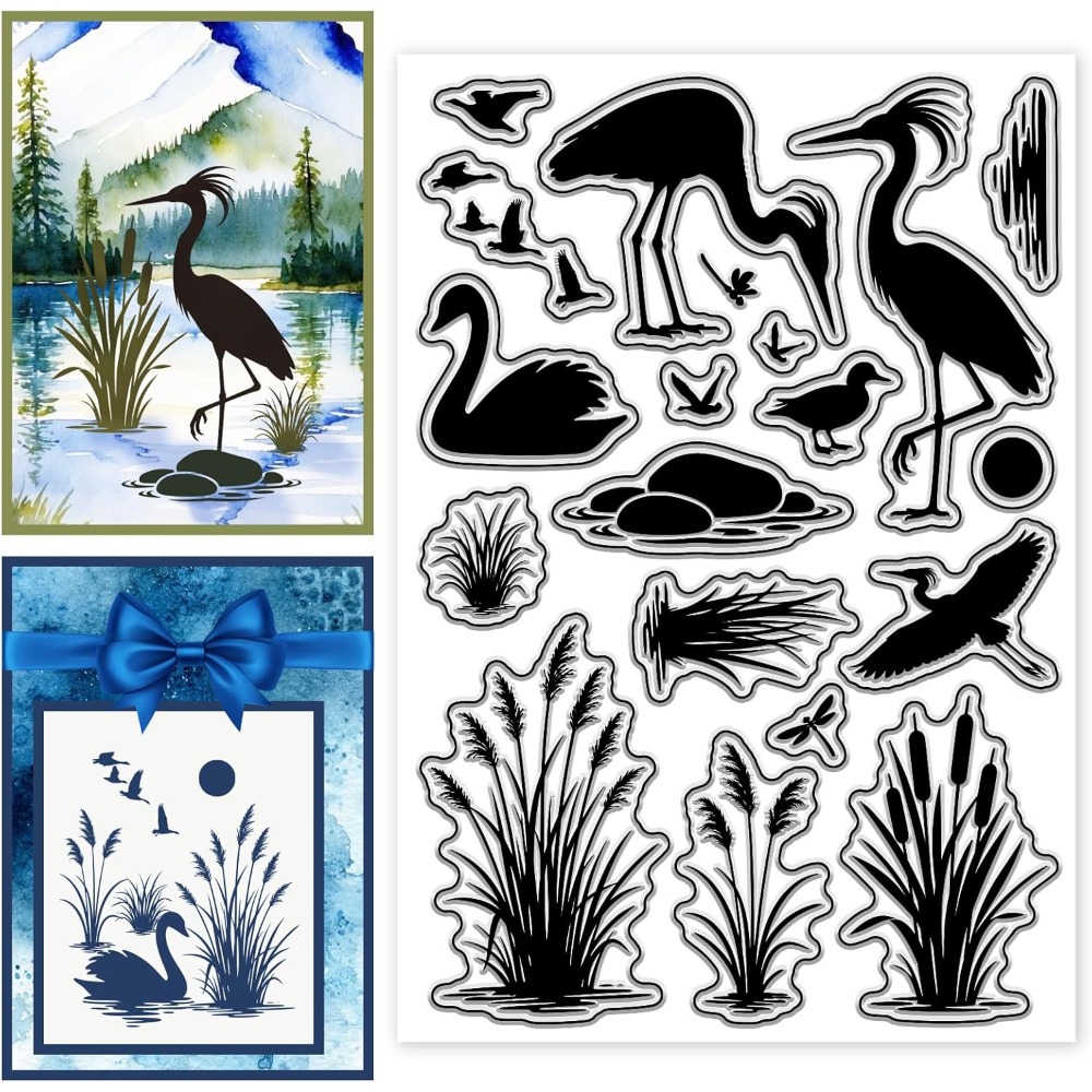 Clear Silicone Stamps For Card Making - Sellos transparentes con diseño de aves