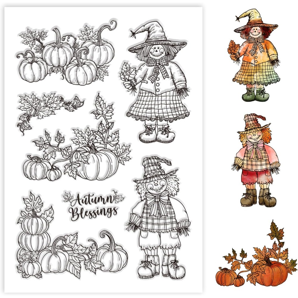 Clear Silicone Stamps For Card Making - Sellos transparentes de silicona para otoño,