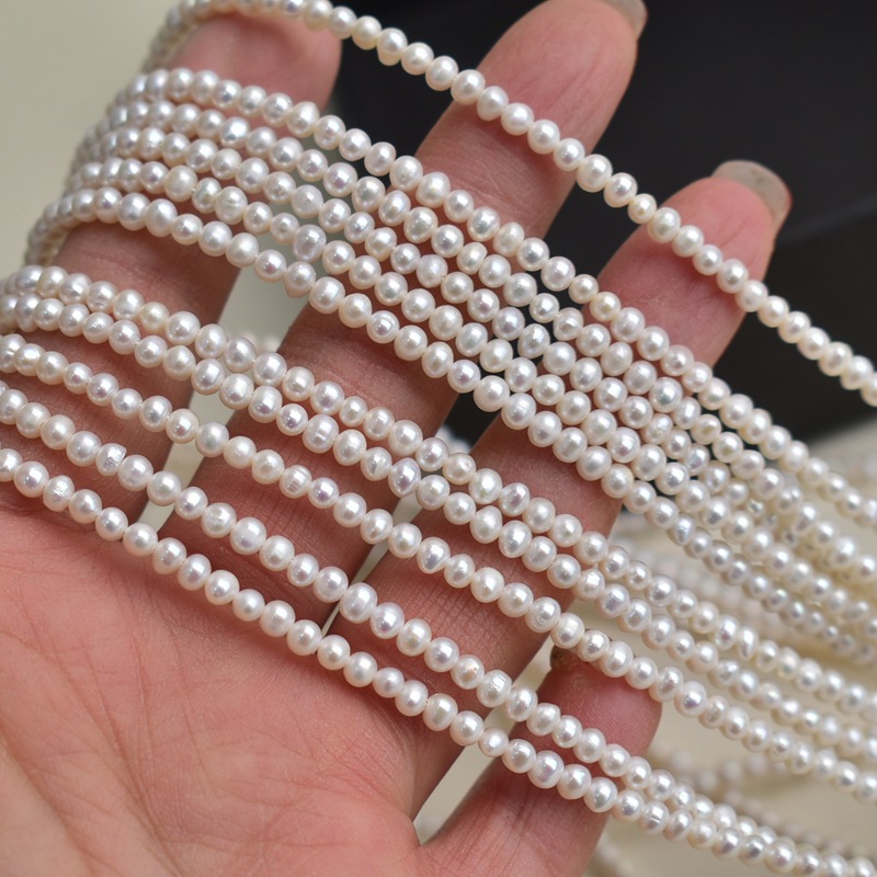 Beading - Perlas naturales de agua dulce, blancas,