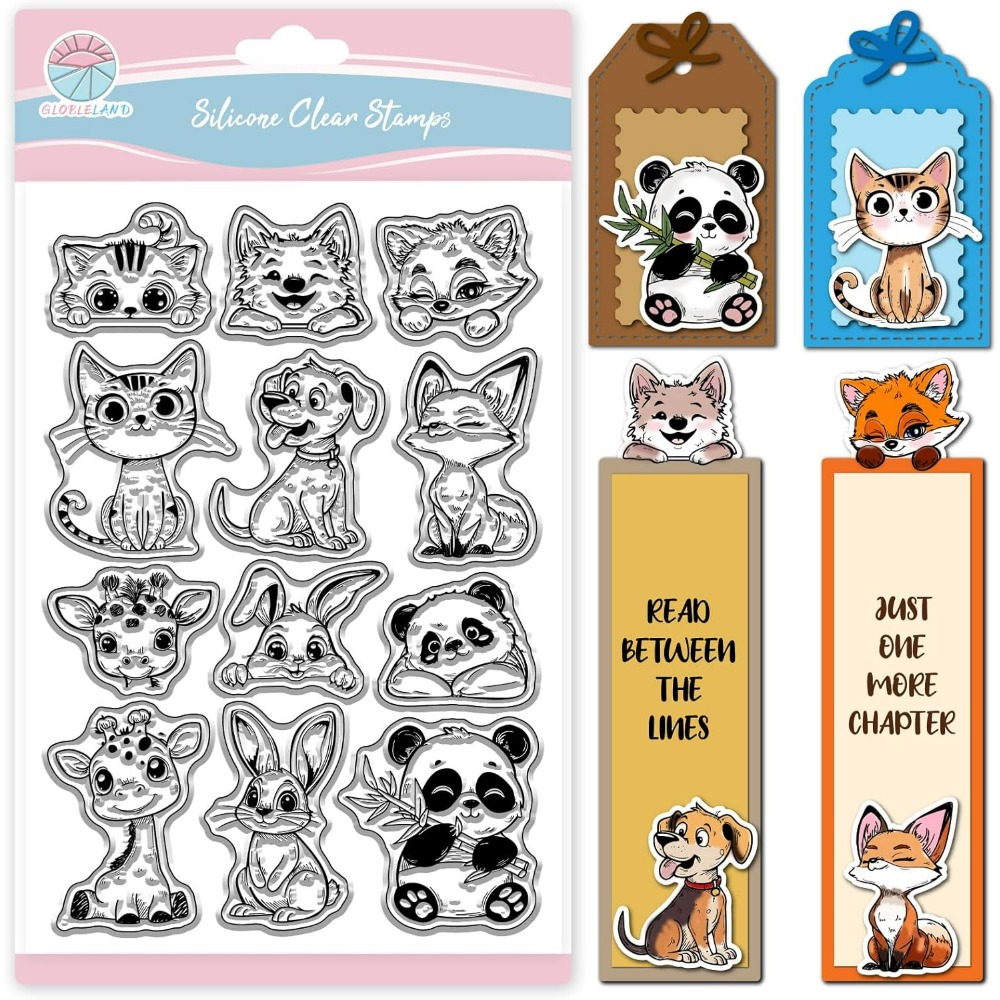 Clear Silicone Stamps For Card Making - Sellos transparentes de gato, perro, conejo,