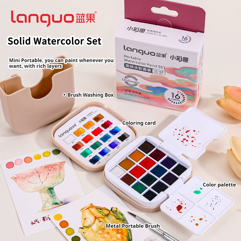 Watercolor Paint Set Solid Pigment - Languo-Juego de pintura de acuarela sólida,