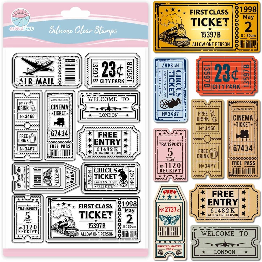 Clear Silicone Stamps For Card Making - Sello transparente de billete Vintage para