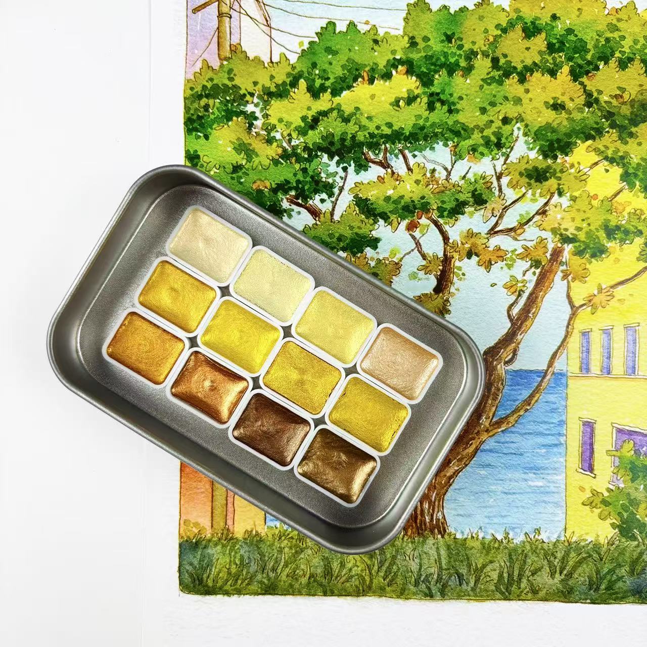Watercolor Paint Set Solid Pigment - Un juego completo de pigmentos de