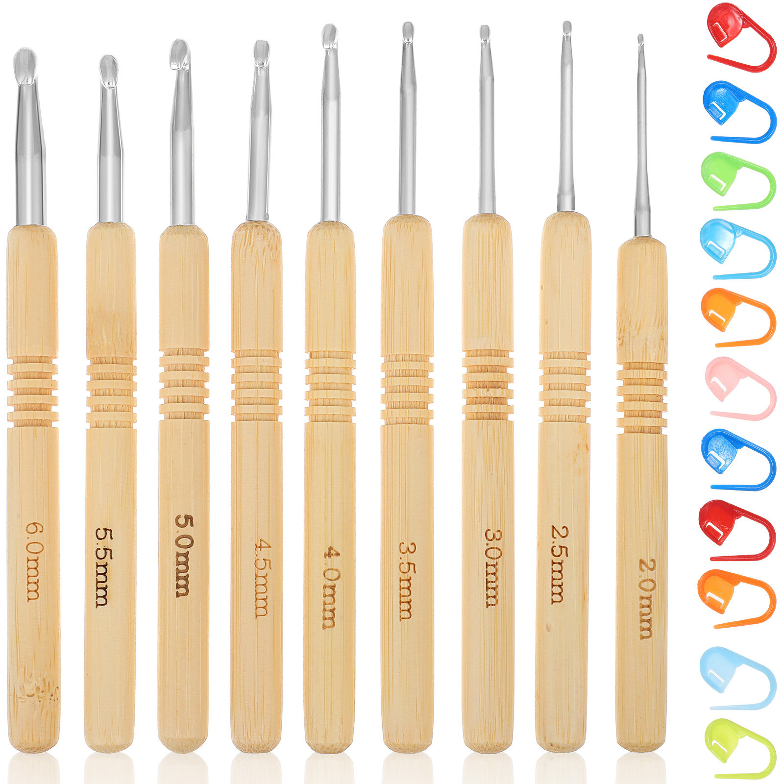 1 Juego de Agujas de Ganchillo - Wooden Crochet Hooks Ergonomic Handle reseña y precio