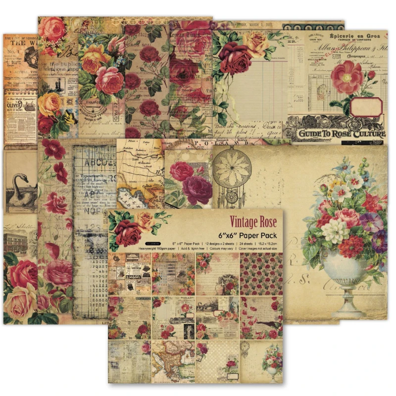 Bloc de recortes con patrón su - Vintage Junk Journal Scrapbooking Paper reseña y precio
