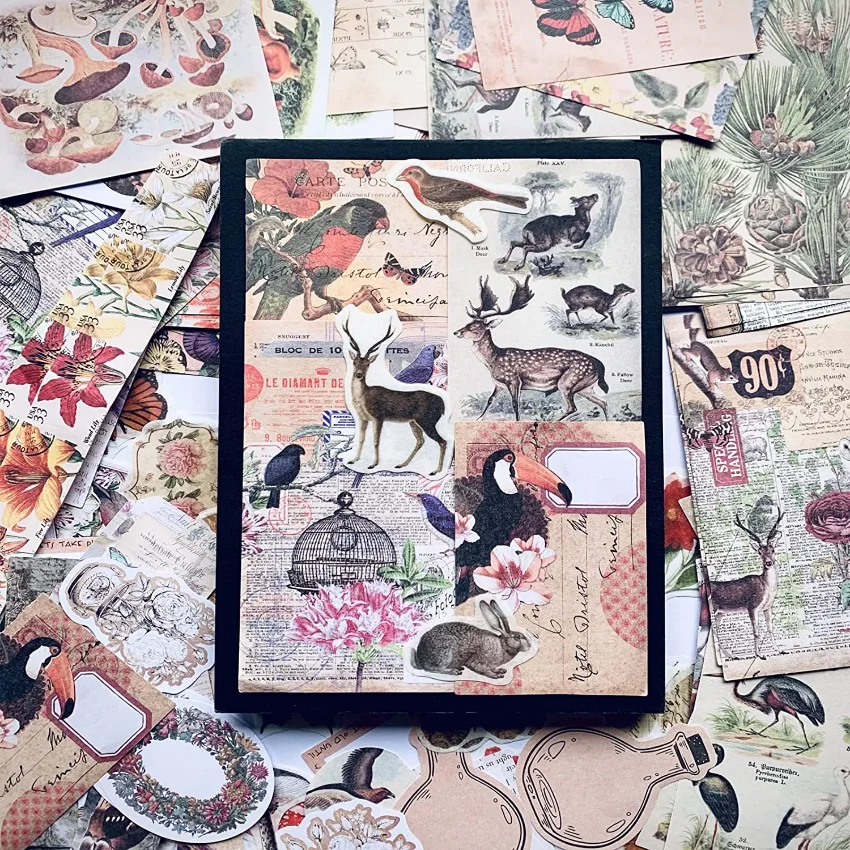 Pegatinas Vintage para Diario  - Vintage Junk Journal Scrapbooking Paper reseña y precio