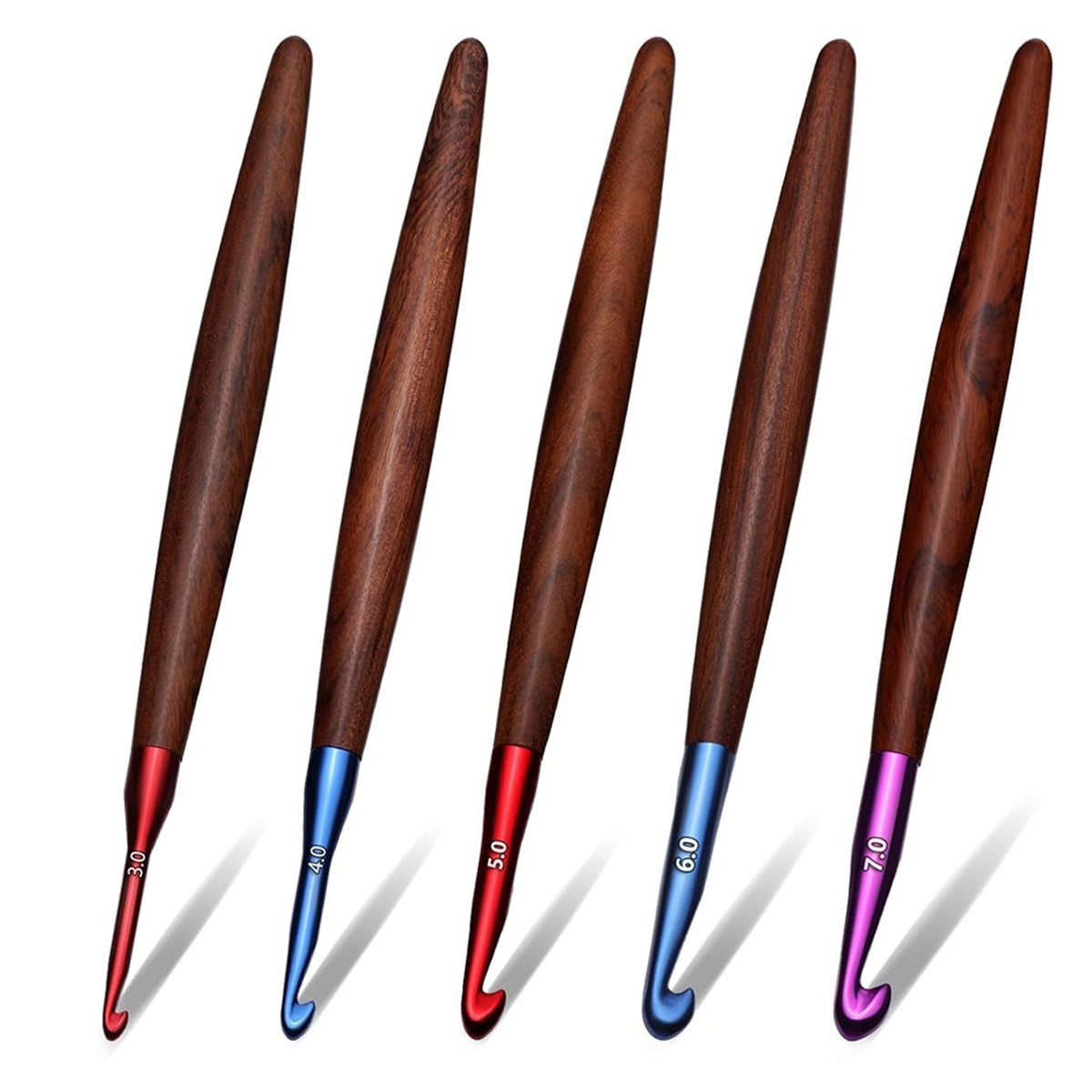 Juego de Agujas de Ganchillo 2 - Wooden Crochet Hooks Ergonomic Handle reseña y precio