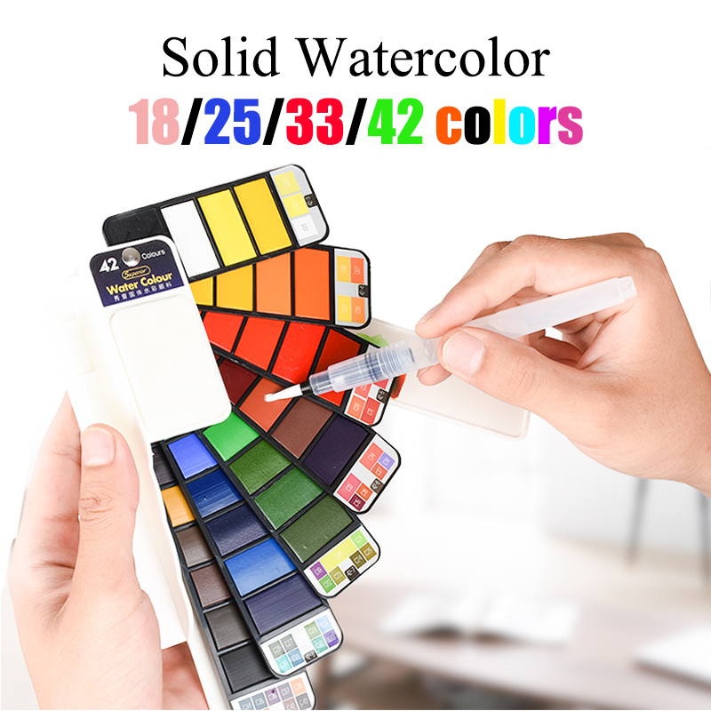 Juego de acuarelas de colores  - Watercolor Paint Set Solid Pigment reseña y precio