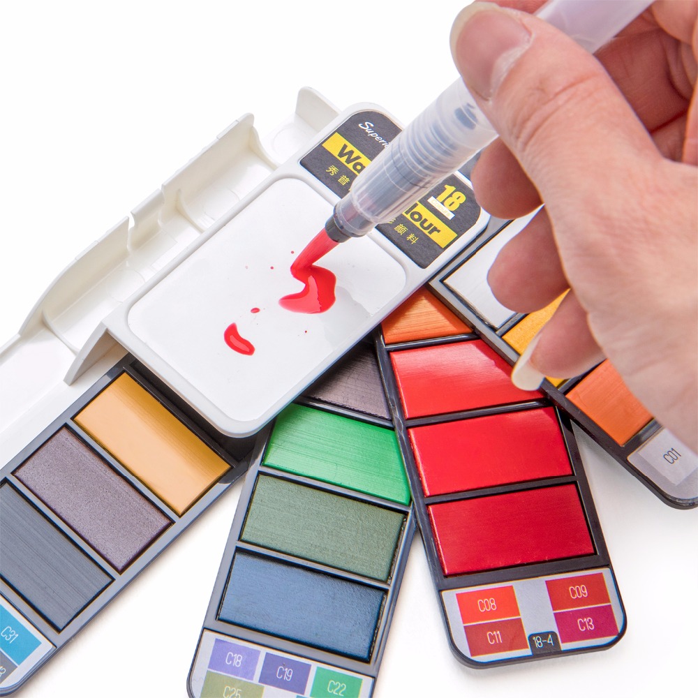 Juego de acuarelas de colores  - Watercolor Paint Set Solid Pigment reseña y precio