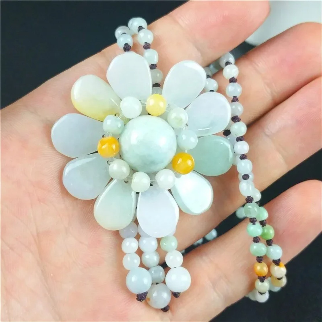 Colgante de Jade y girasol bir - Beading reseña y precio
