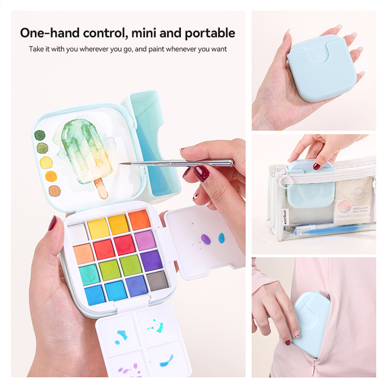 LANGUO-Juego de pintura de acu - Watercolor Paint Set Solid Pigment reseña y precio