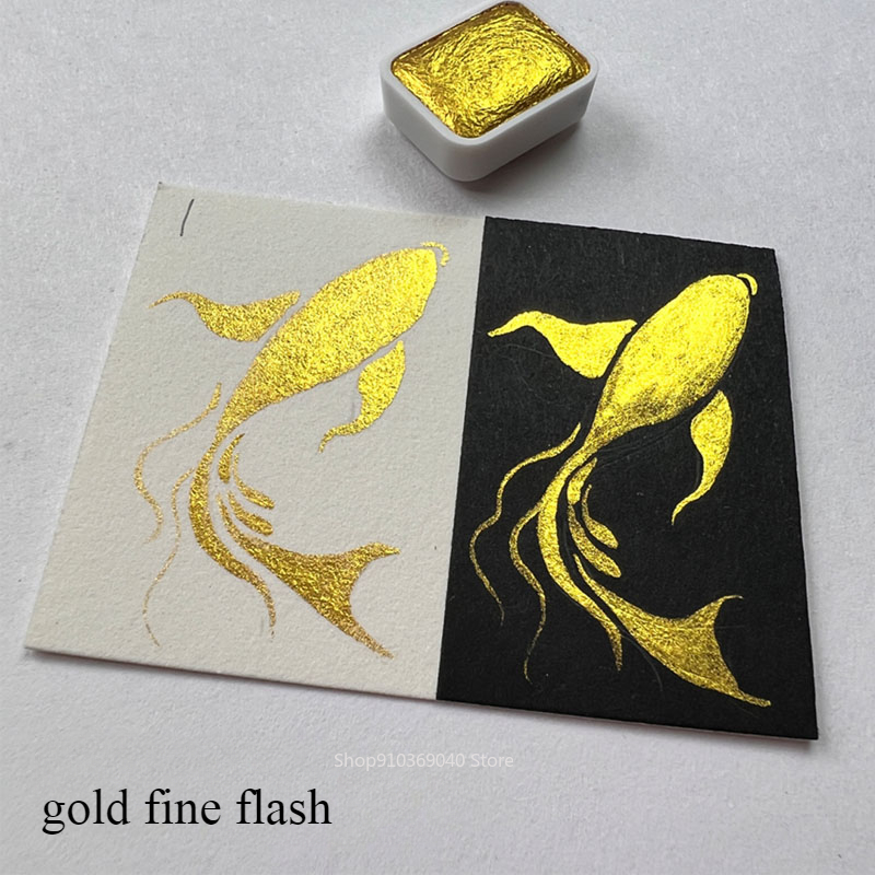 Pigmento nacarado dorado sólid - Watercolor Paint Set Solid Pigment reseña y precio
