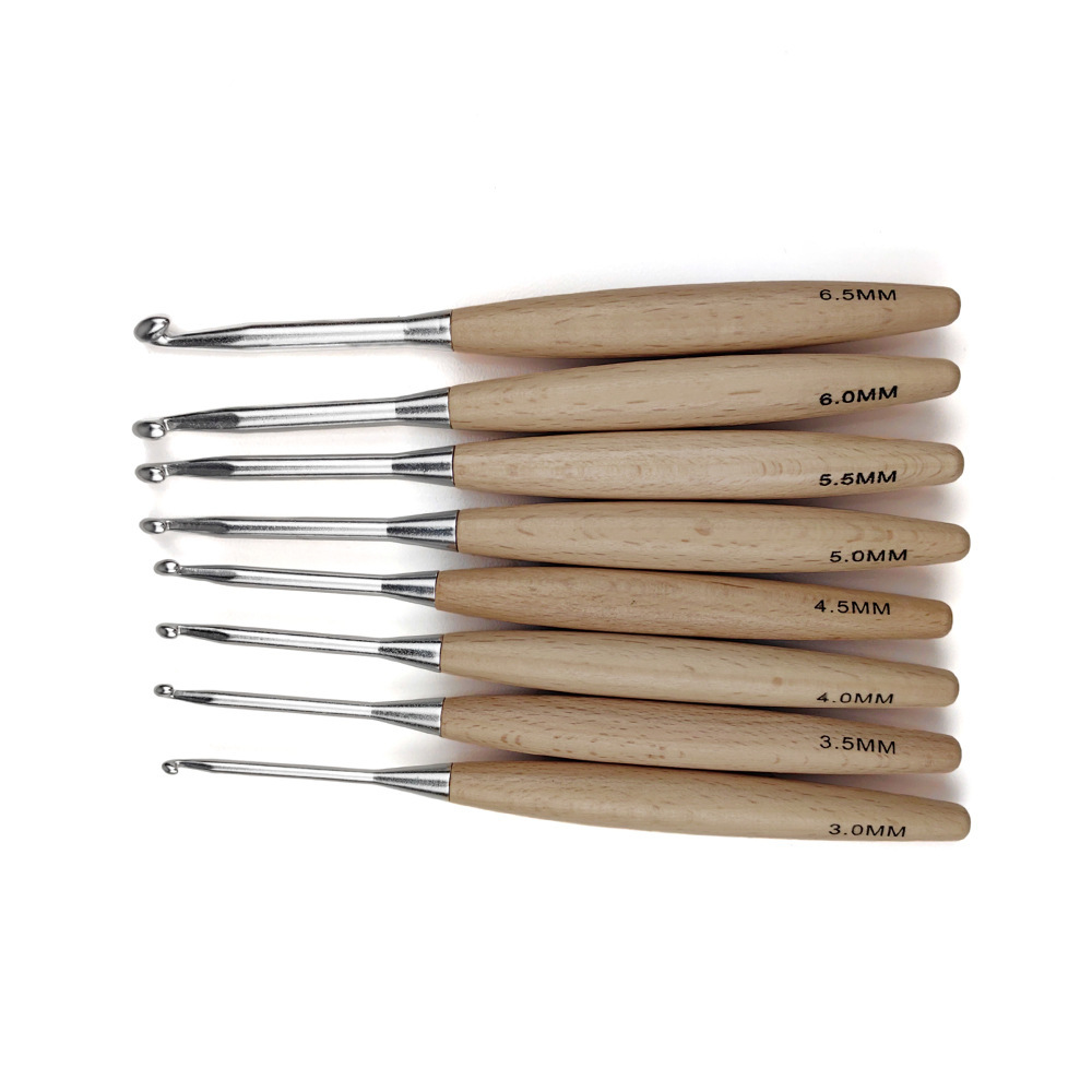 8 Uds. Ganchos de ganchillo de - Wooden Crochet Hooks Ergonomic Handle reseña y precio