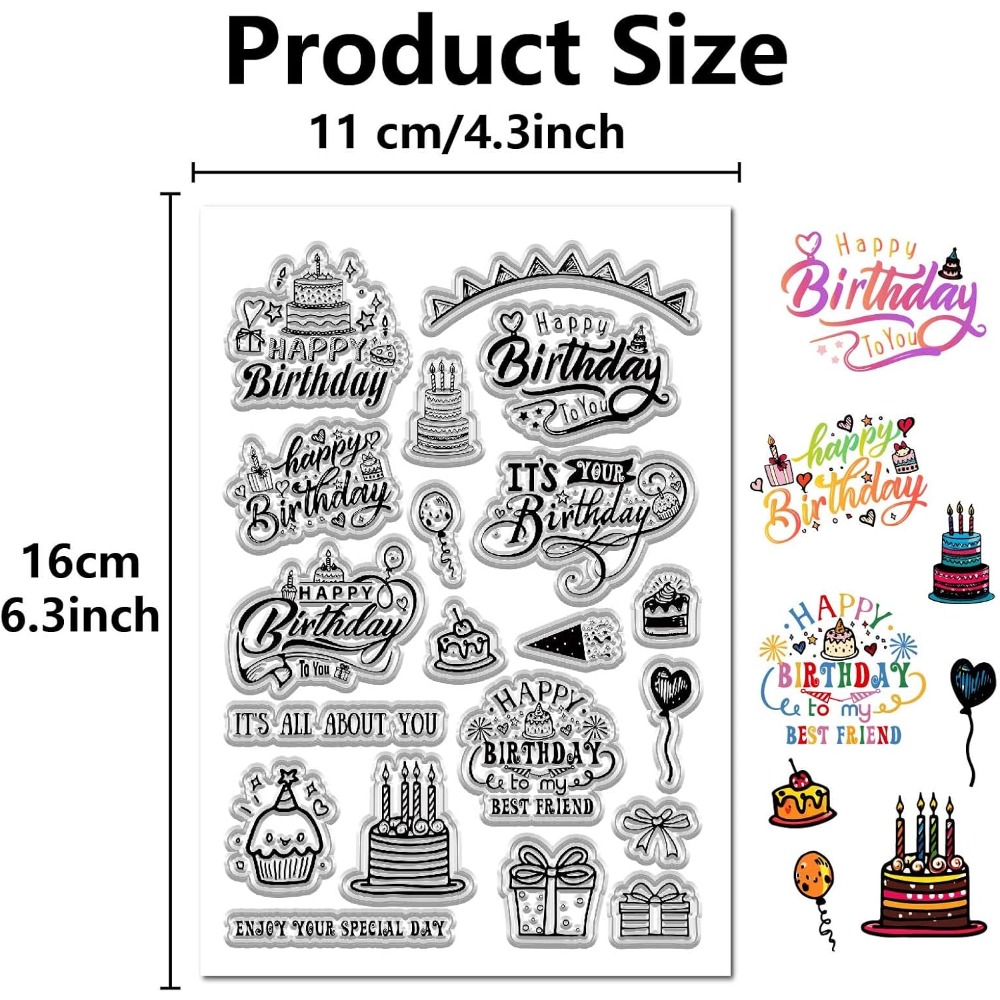 Sellos transparentes de feliz  - Clear Silicone Stamps For Card Making reseña y precio