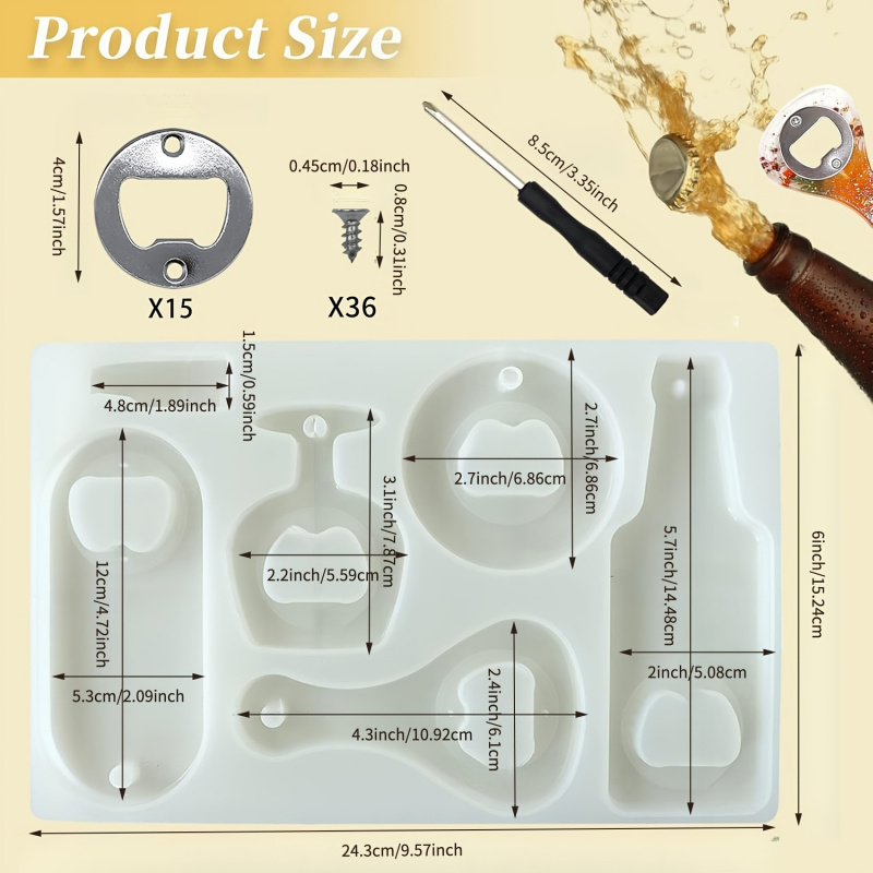 Molde de resina para abridor d - Silicone Epoxy Resin Molds Set reseña y precio