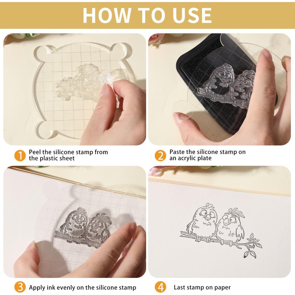 Sellos transparentes de ramas  - Clear Silicone Stamps For Card Making reseña y precio