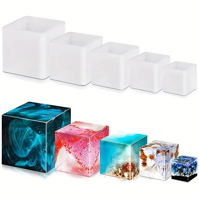 5 uds molde cuadrado de resina - Silicone Epoxy Resin Molds Set reseña y precio