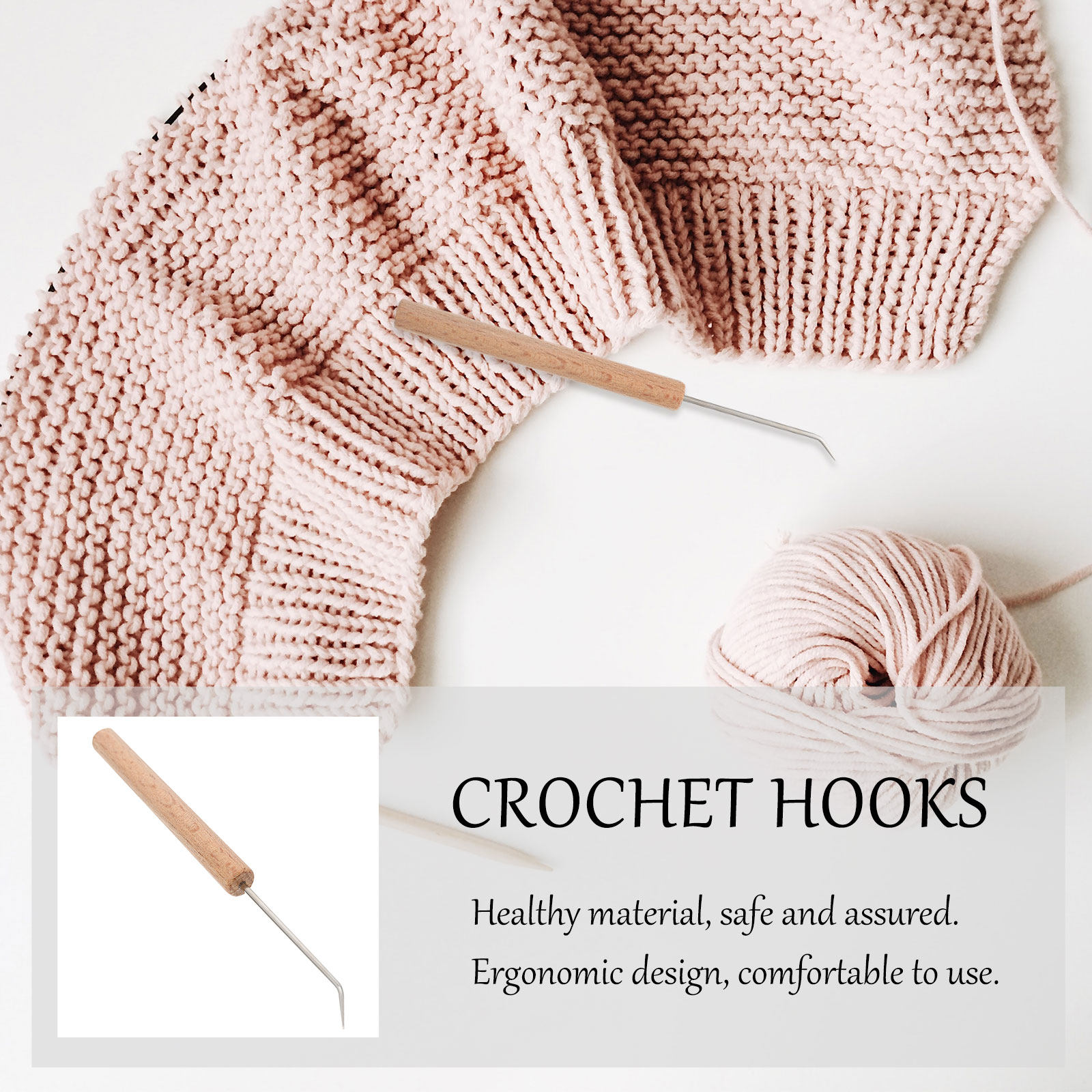 Juego de 1 gancho de ganchillo - Wooden Crochet Hooks Ergonomic Handle reseña y precio