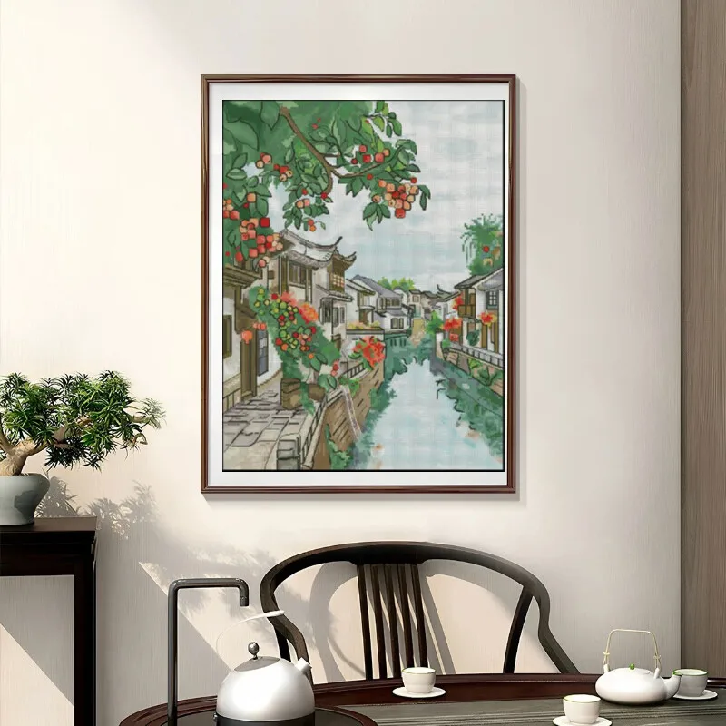 [CC904-Water Town Jiangnan] Ki - Cross Stitch Stamped Kits Beginners reseña y precio