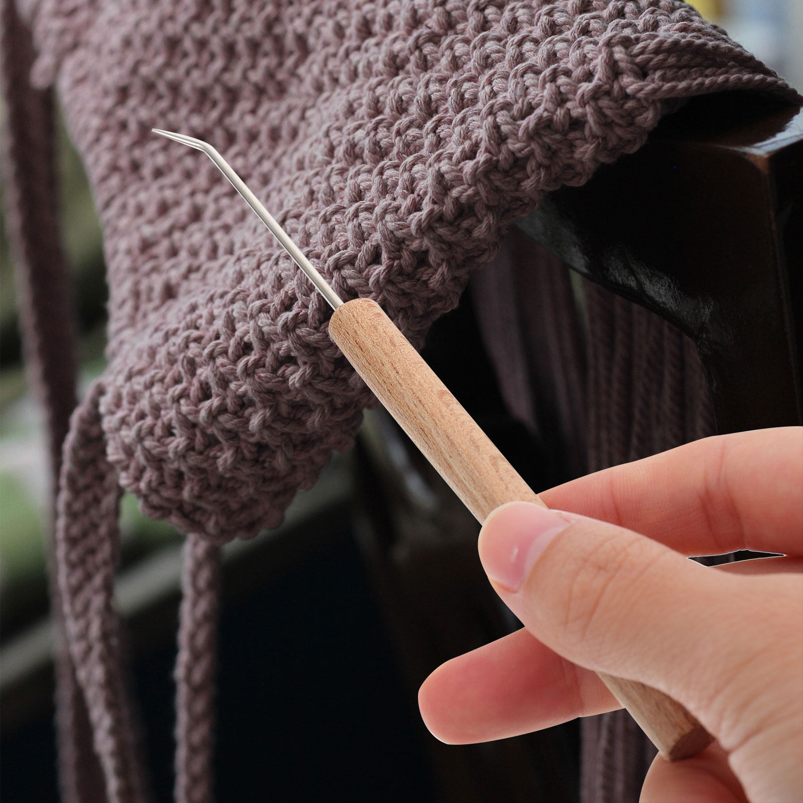 1 pieza de ganchos de crochet  - Wooden Crochet Hooks Ergonomic Handle reseña y precio