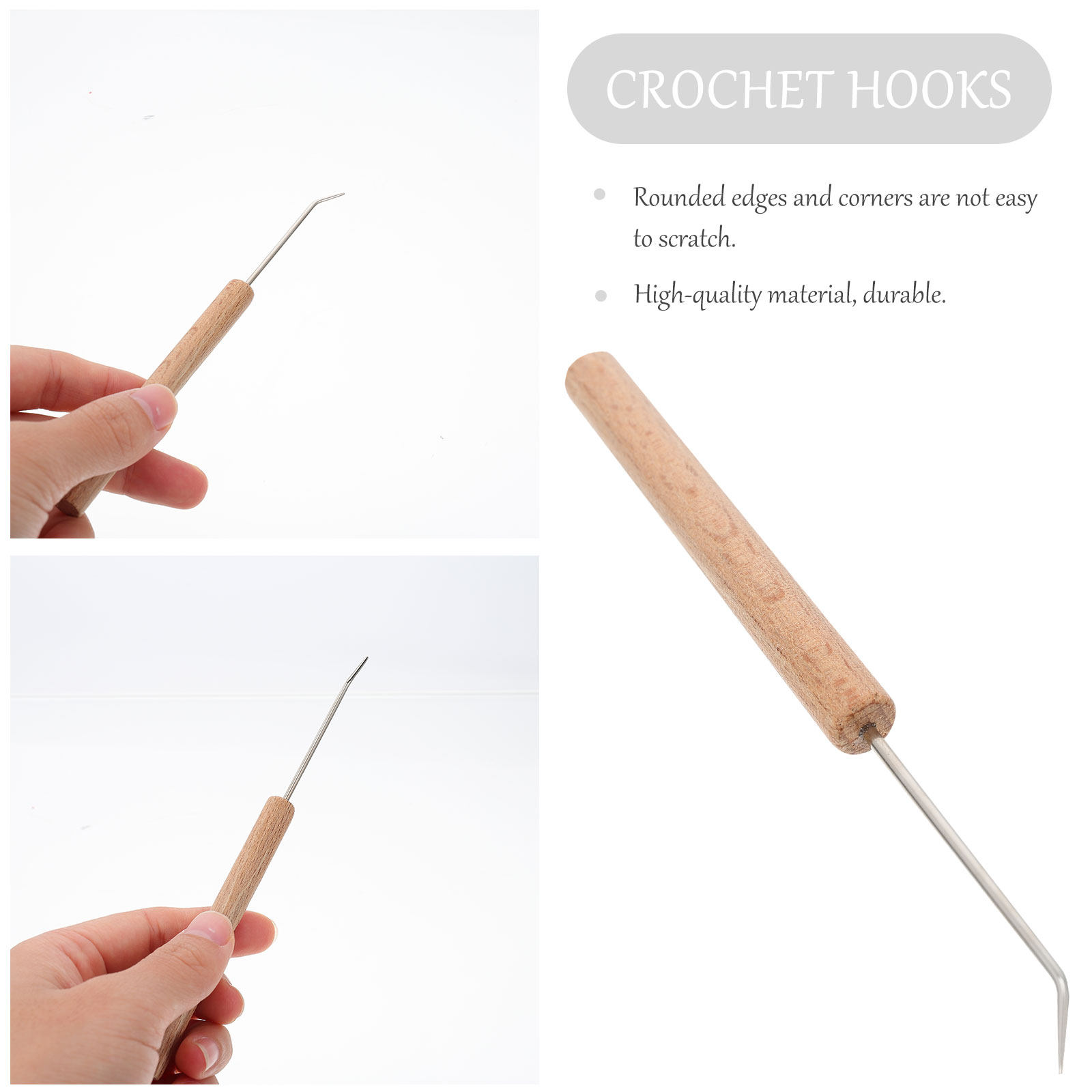 1 pieza de ganchos de crochet  - Wooden Crochet Hooks Ergonomic Handle reseña y precio