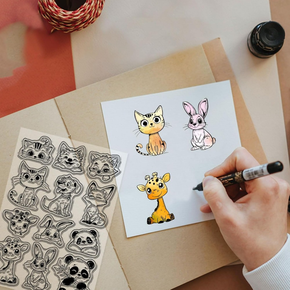Sellos transparentes de gato,  - Clear Silicone Stamps For Card Making reseña y precio