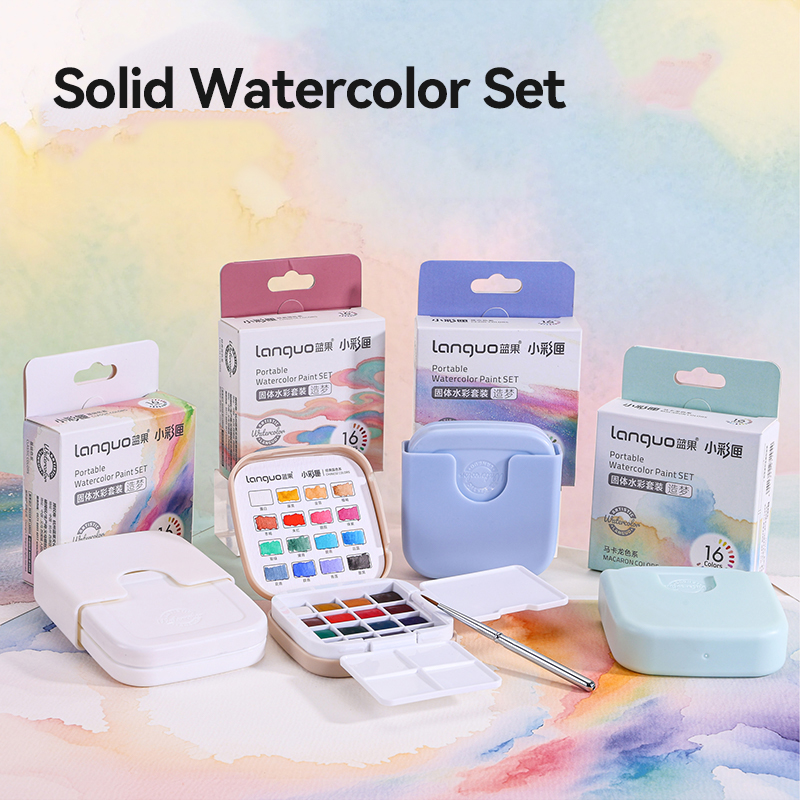Languo-Juego de pintura de acu - Watercolor Paint Set Solid Pigment reseña y precio
