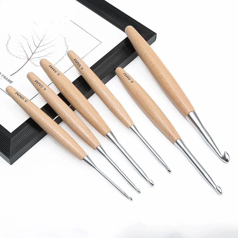 1/11 piezas de ganchos de croc - Wooden Crochet Hooks Ergonomic Handle reseña y precio