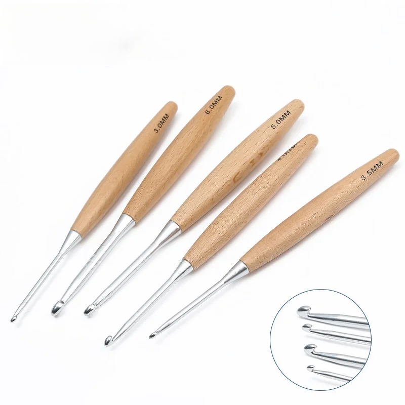 1/11 piezas de ganchos de croc - Wooden Crochet Hooks Ergonomic Handle reseña y precio